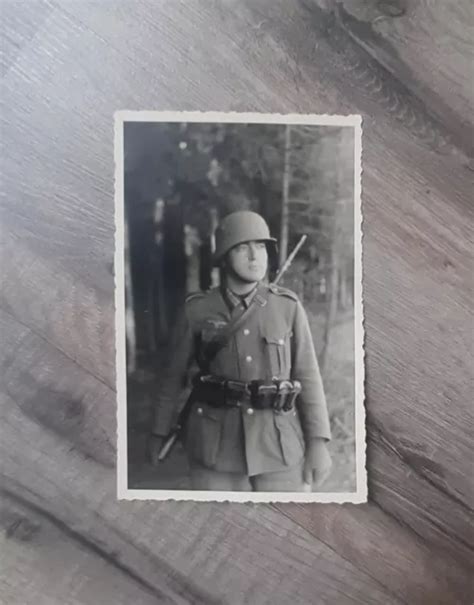 Wk Portrait Foto Wehrmacht Soldat Infanterie Gf Stahlhelm M