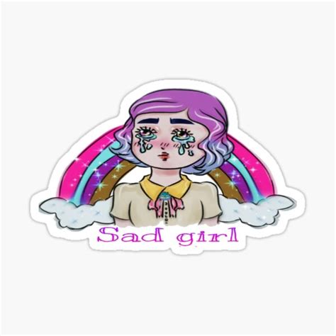 Sad Girl Sticker For Sale By Cakeblue Redbubble