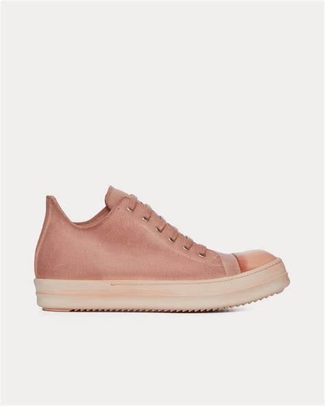 Rick Owens Drkshdw Denim Faded Pink Low Top Sneakers Sneak In Peace