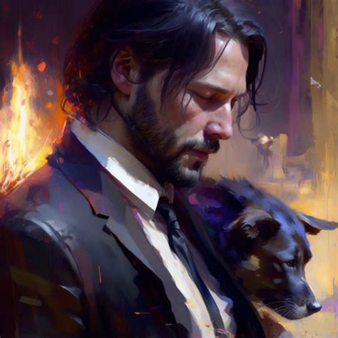 John Wick in the Art Style of Pino Daeni