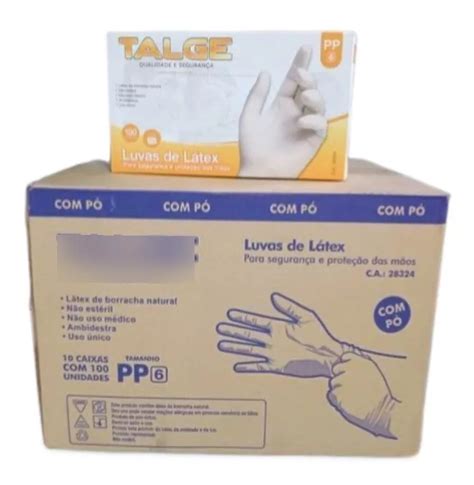 Luvas Descartaveis Talge Latex Cor Natural Tamanho G Po X 1000