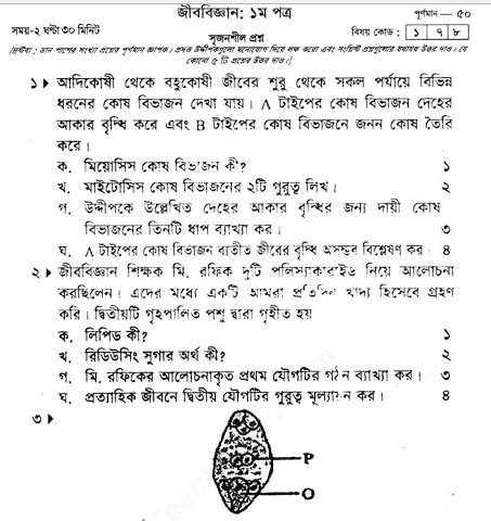 Hsc Biology St Paper Suggestion With Question Paper Common