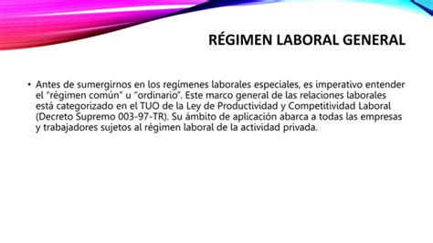 Reg Menes Laborales En El Per Actualizados Al Ppt