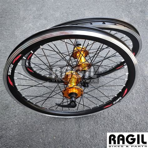 Jual WHEELSET SEPEDA 20 INCH ATLANTIS DOUBLE WALL LUBANG 36 HOLE 36H