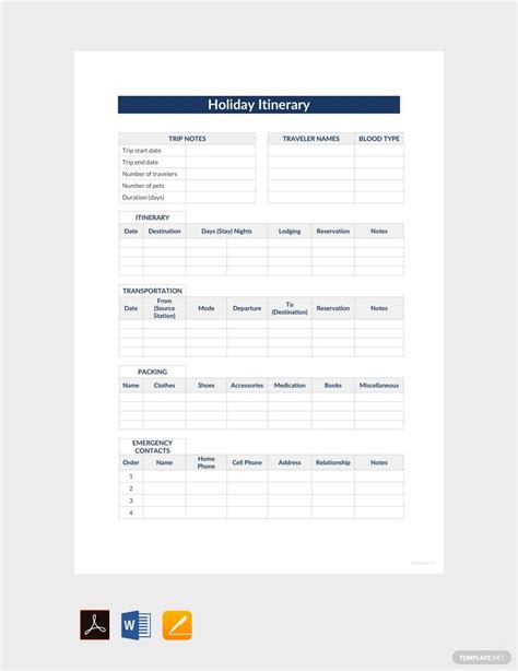 Birthday Weekend Itinerary Template - Google Docs, Word | Template.net