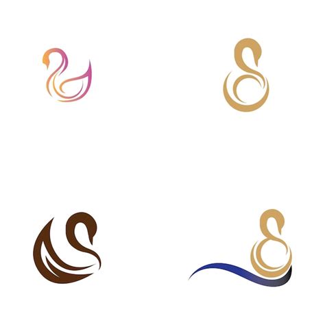 Conception d'illustration de logo et d'images de symbole de cygne ...