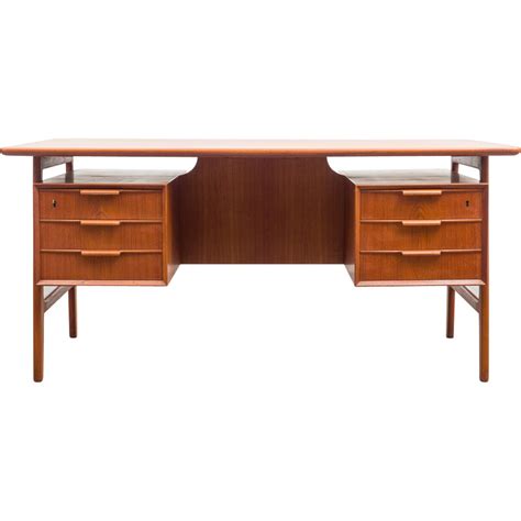 Vintage Teak Desk By Gunni Omann For Omann Jun Denmark 1960s