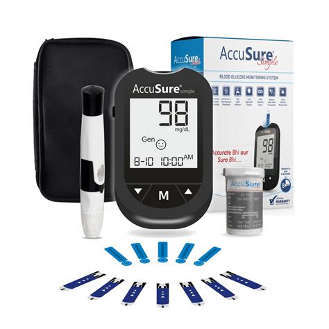 AccuSure Instant Digital Simple Glucometer Kit With 25 Strips 10