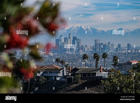 Los Angeles, California, USA. 15th Dec, 2021. Snow capped mountains ...