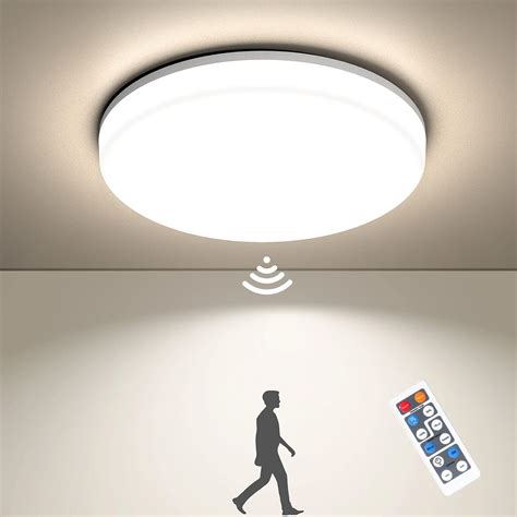 Annaror 11in Motion Sensor Ceiling Light With Remote Waterproof Motion