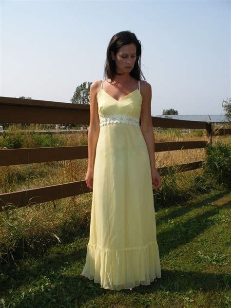 Vintage Yellow Dress Yellow Vintage Dress Yellow Dress White Formal