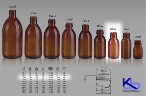 Kbtrade Amber Glass Syrup Bottle Ml Din