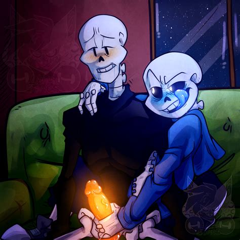 Rule 34 1 1 Animated Skeleton Blue Tongue Bone Brother Brothers Duo Handjob Humanoid Humanoid