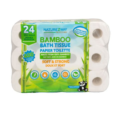 NATUREZWAY Bamboo 2PLY Toilet Paper Compostable Packaging 24 Rolls