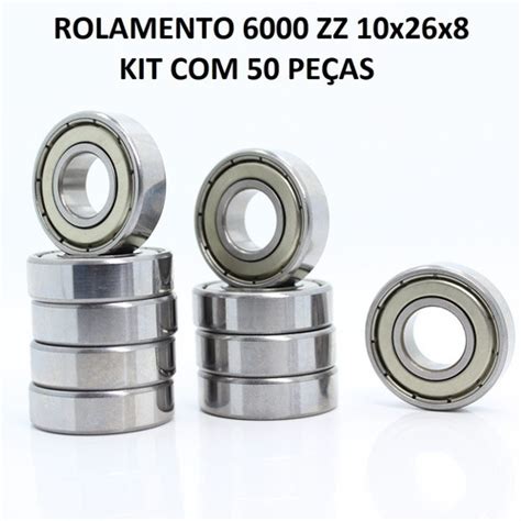 Rolamento 6000 Zz Kit 50 Peças Medidas 10x26x8 Parcelamento sem juros