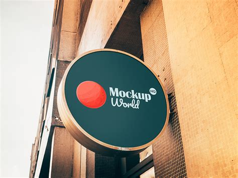 Wall Signage Mockup Free PSD | Mockup World HQ