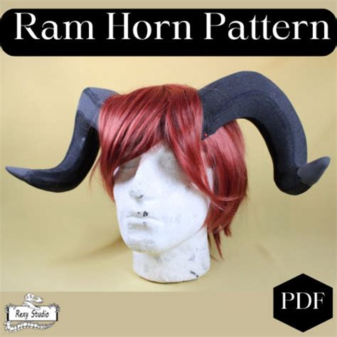 Diy Ram Pdf Digital File Dragon Horns Larping Fantasy Cosplay Template