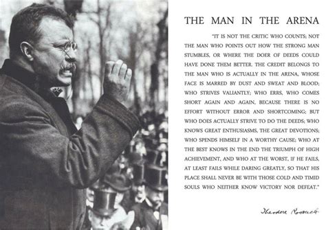 Man in the Arena Poster Theodore Teddy Roosevelt Quote 13x19 - Etsy