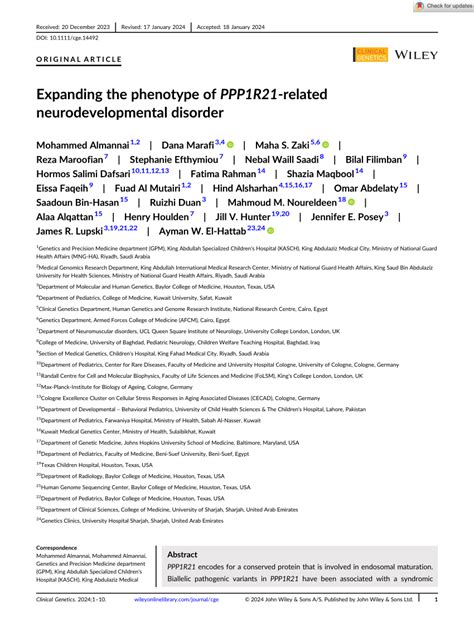 PDF Expanding The Phenotype Of PPP1R21 Related Neurodevelopmental