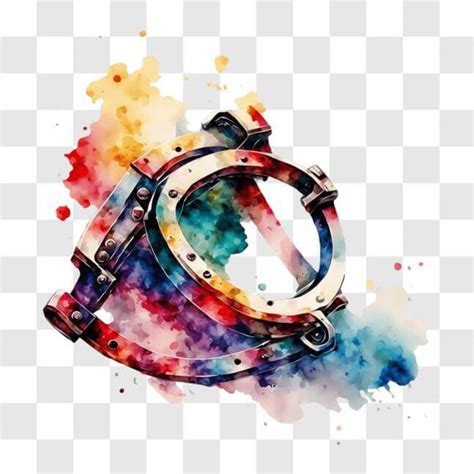 Download Colorful Handcuffs Painting On Black Background With