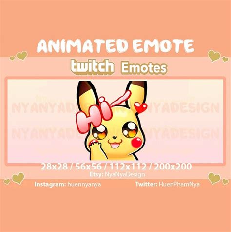 Twitch Animated Emote Pokemo Emote Pikachu Emote Twitch Etsy