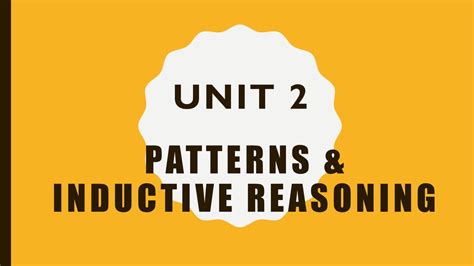 Patterns And Inductive Reasoning Ppt Download