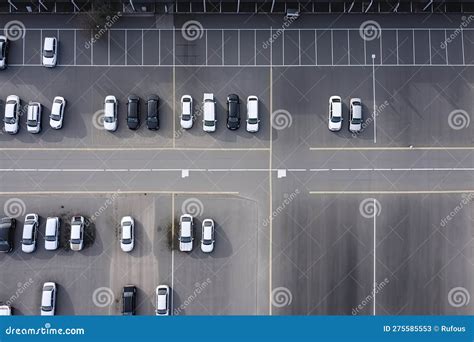 Aerial View Parking Lot and Car Stock Illustration - Illustration of ...