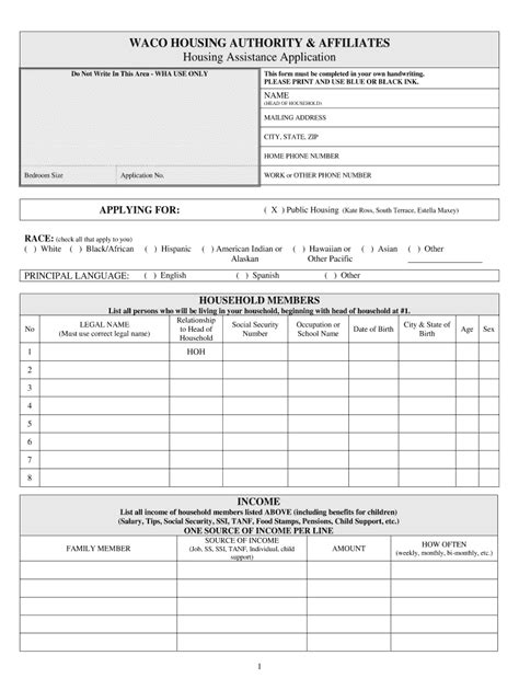 Tx Waco Housing Assistance Application Fill And Sign Printable