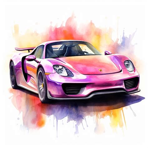 Premium Photo A Brightly Colored Sports Car With A Pink Body And