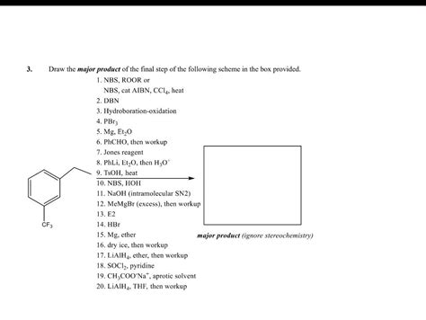 Solved 3 Draw The Major Product Of The Final Step Of The