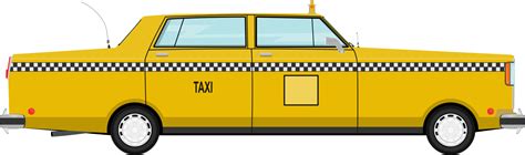 Cartoon yellow taxi. 22220401 PNG