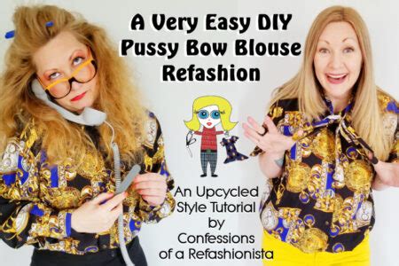 Very Easy Diy Pussy Bow Blouse Tutorial Confessions Of A Refashionista