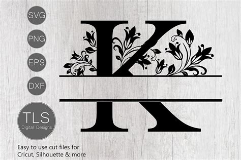 Split Monogram Letter K Svg Letter K Monogram Svg