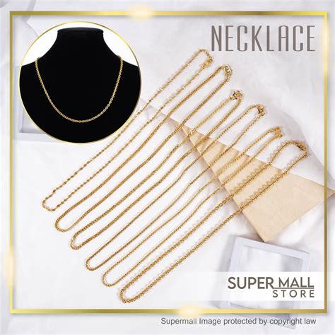 Kgold Plated Kalung Rantai Leher Chain Necklace For Woman Perempuan