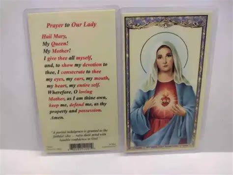 Prayer To Our Lady Laminated Catholic Prayer Card £388 Picclick Uk