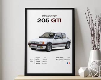 Peugeot 205 GTI Print Peugeot 205 GTI Poster Hot Hatch Print Peugeot