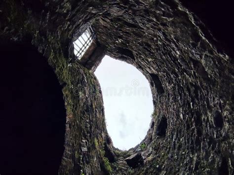 Stone Well Hole Old Construction From Inside Fall Down In The Well