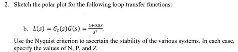 Solved 2. Sketch the polar plot for the following loop | Chegg.com