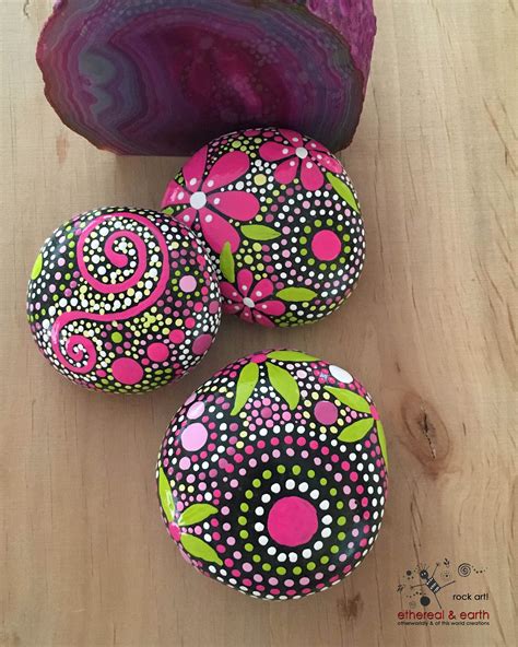 Painted Rock Rock Art Hand Painted Stones Stone Art Mandala Rock