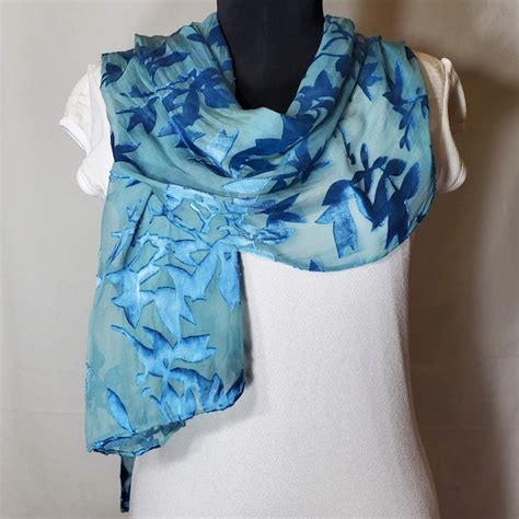 Velvet Burnout Scarf Etsy