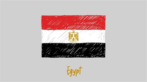 Premium Vector | Egypt flag colored pencil or marker sketch vector