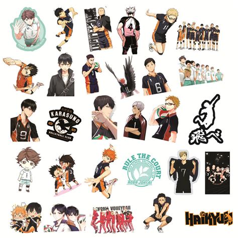 50 шт./компл. Haikyuu! Японский аниме стикер s, волейбольная наклейка ...