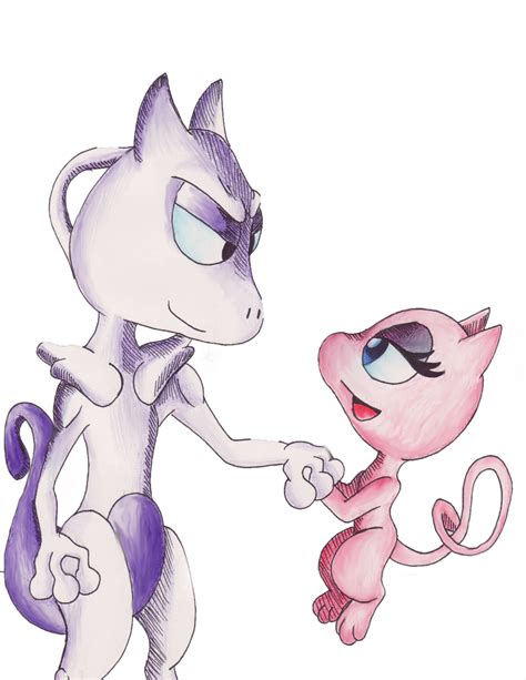 Mew and Mewtwo by megadrivesonic on DeviantArt