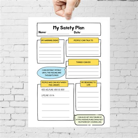 Printable Safety Crisis Plan Worksheet Therapy Aid School Etsy Nederland