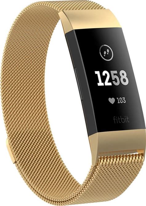 Bol Milanees Bandje Fitbit Charge 4 Bandje Goud