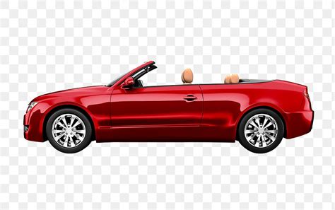 Side view red convertible 3D | Premium PNG Sticker - rawpixel