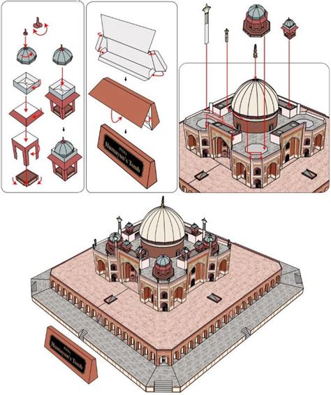 PAPERMAU: The Tomb Of The Mughal Emperor Humayun In India Paper Modelby ...