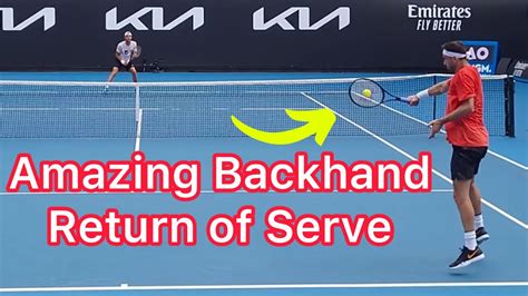 One Handed Backhand Return Of Serve Grigor Dimitrov Tennis Technique Youtube