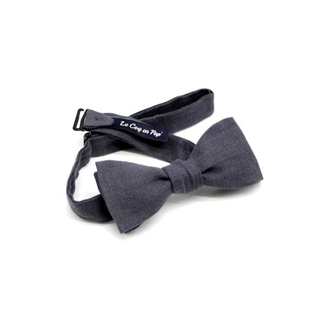 Grey Linen Bow Tie Le Coq En Pap Reference Chapellerie Traclet