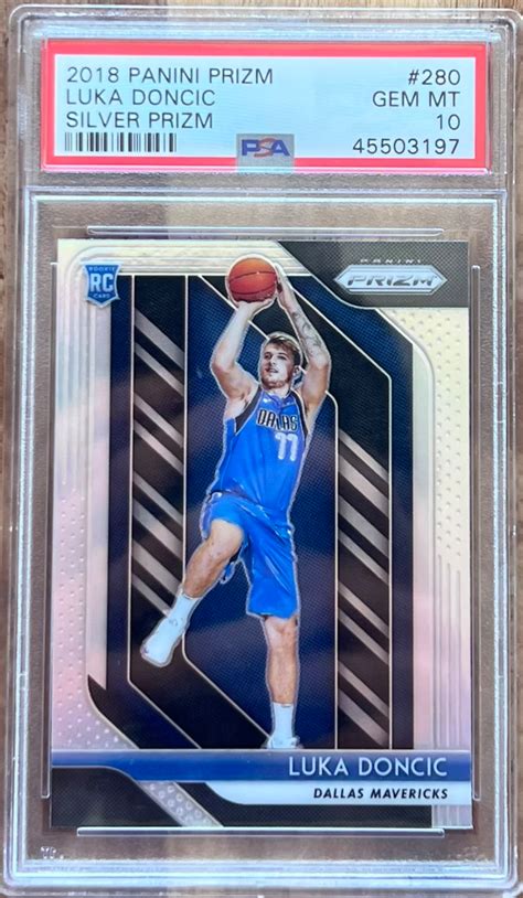 2018 19 Panini Silver Prizm 280 Luka Doncic Mavericks RC Rookie PSA 10